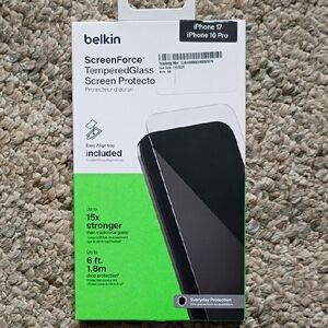 Belkin ScreenForce Tempered Glass Protector - Black iPhone 17 And 16 Pro
